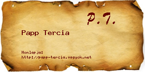 Papp Tercia névjegykártya